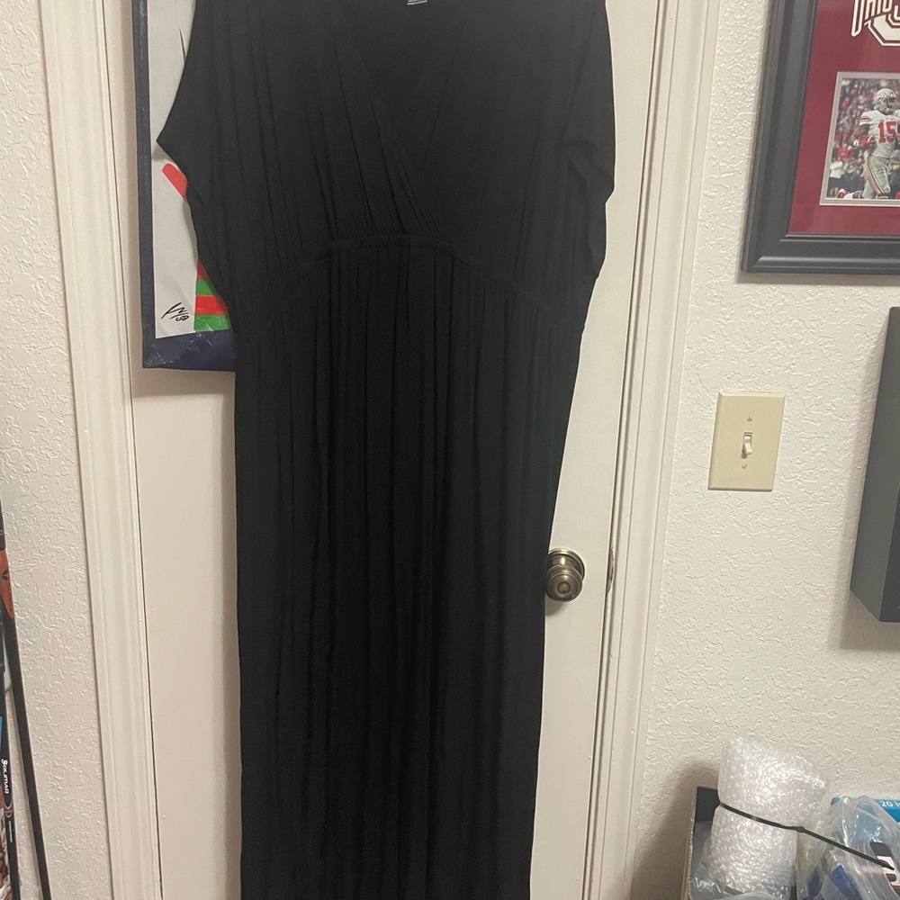 Plus size women’s wrap top maxi dress